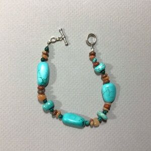 Blue and Brown Turquoise Bracelet